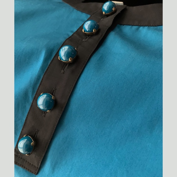 Ann Taylor Loft | Blue Geometric Shift Dress - Picture 4 of 7